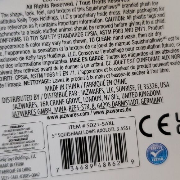 SQUISHMALLOWS 2021 5 inch Axolotl Archie - Picture 3 of 3